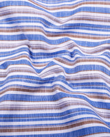 Lorix Blue Multi Stripe Linen Cotton Shirt