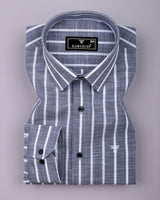 Ferva Gray Stripe Linen Cotton Shirt