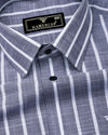 Ferva Gray Stripe Linen Cotton Shirt