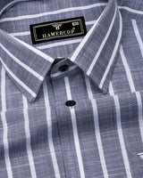 Ferva Gray Stripe Linen Cotton Shirt