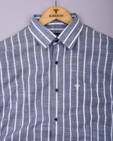 Ferva Gray Stripe Linen Cotton Shirt
