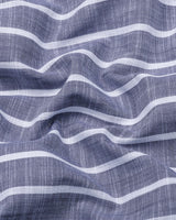 Ferva Gray Stripe Linen Cotton Shirt