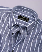 Ferva Gray Stripe Linen Cotton Shirt