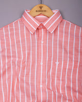 Ferva Orange Stripe Linen Cotton Shirt
