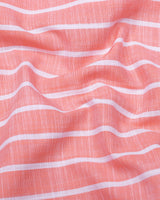 Ferva Orange Stripe Linen Cotton Shirt