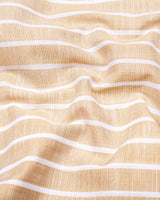 Ferva Biscuit Cream Stripe Linen Cotton Shirt