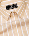 Ferva Biscuit Cream Stripe Linen Cotton Shirt