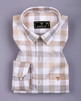 Aven Cream With White Check Dobby Cotton Shirt
