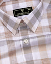 Aven Cream With White Check Dobby Cotton Shirt