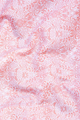 White with carrot floral design printed cotton shirt