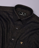 Phantom Chocolate Brown Herringbone Stripe Plaid Flannel Shirt