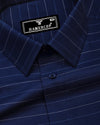 Zeron Blue Weft Stripe Premium Cotton Shirt