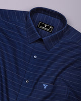 Zeron Blue Weft Stripe Premium Cotton Shirt