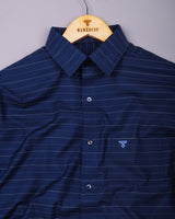 Zeron Blue Weft Stripe Premium Cotton Shirt