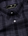 Neron Black Check Dobby Textured Cotton Shirt