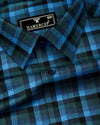 Zevin Blue Multicolor Twill Check Giza Shirt