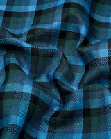 Zevin Blue Multicolor Twill Check Giza Shirt