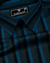 Aevon Blue Multicolour Twill Stripe Premium Cotton Shirt