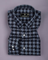 Enzo Black Jacquard Check Premium Giza Shirt
