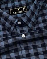 Enzo Black Jacquard Check Premium Giza Shirt
