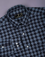 Enzo Black Jacquard Check Premium Giza Shirt