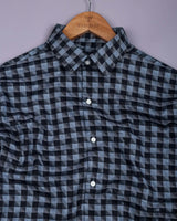 Enzo Black Jacquard Check Premium Giza Shirt