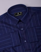 Nastry DarkBlue Stripe Premium Giza Shirt
