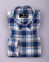 Mariel Blue With Multicolor Check Amsler Cotton Shirt