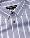 Velian Gray Stripe Linen Cotton Shirt