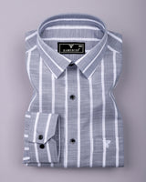Velian Gray Stripe Linen Cotton Shirt