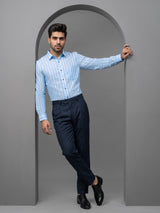 Velian SkyBlue Stripe Linen Cotton Shirt