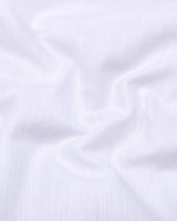 Oris White Solid Dobby Cotton Shirt