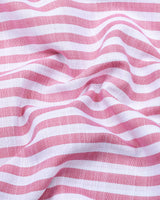Keron Pink With White Dobby Stripe Cotton Shirt