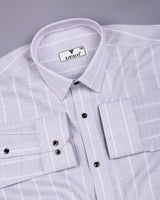 Alira Gray Stripe Dobby Cotton Shirt