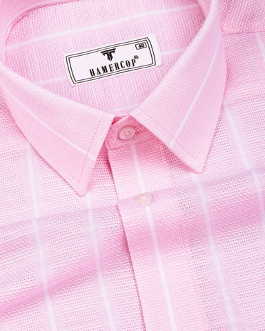 Alira Pink Stripe Dobby Cotton Shirt