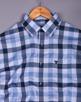 Morven Blue Twill Check Cotton Shirt