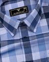 Morven Blue Twill Check Cotton Shirt