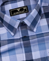 Morven Blue Twill Check Cotton Shirt