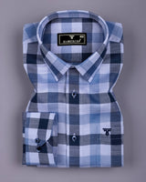 Morven Blue Twill Check Cotton Shirt