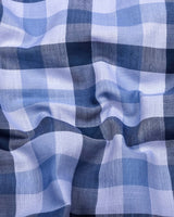 Morven Blue Twill Check Cotton Shirt