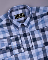 Morven Blue Twill Check Cotton Shirt
