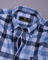 Morven Blue Twill Check Cotton Shirt