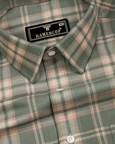 Cresta Green With Cream Twill Check Cotton Shirt