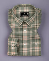 Cresta Green With Cream Twill Check Cotton Shirt