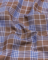 Ashron Brown With Blue Twill Check Cotton Shirt