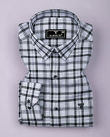 Serlo Gray With Black Twill Check Cotton Shirt