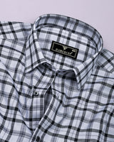 Serlo Gray With Black Twill Check Cotton Shirt