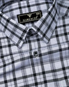 Serlo Gray With Black Twill Check Cotton Shirt
