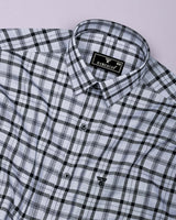 Serlo Gray With Black Twill Check Cotton Shirt