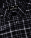 Serlo Black With White Twill Check Cotton Shirt